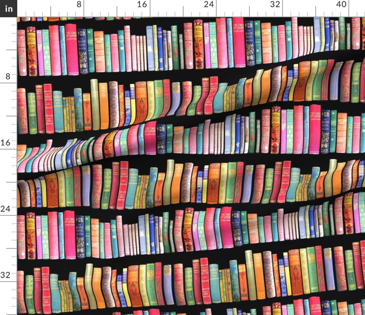Antique Books Vintage Bookshelf Victorian Novelty Retro Library Reading English Custom Printed Fabric by Spoonflower Various Fabrics by the Yard or Fat Quarter